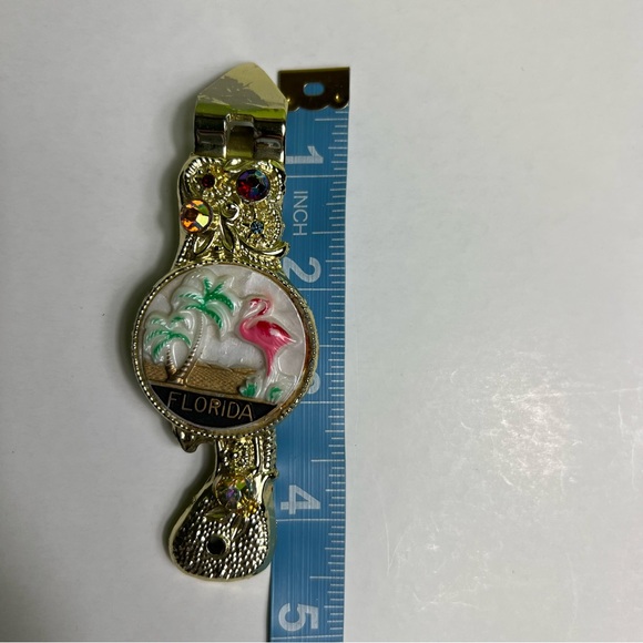 Vintage Gold Plated Florida Souvenir Bottle And Can Opener Gold Tone - Picture 7 of 7